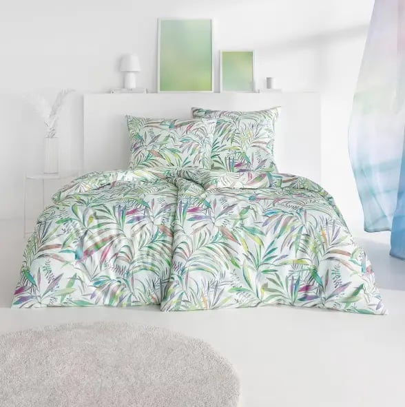 Estella Mako-Satin Bettwäsche Brittany grün